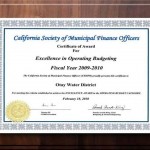 California Society of Municipal Finance Officers Award - Operating Budget Excellence Award FY 2010