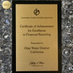 GFOA Award - Certificate of Achievement for Excellence in Financial Reporting FY 2012
